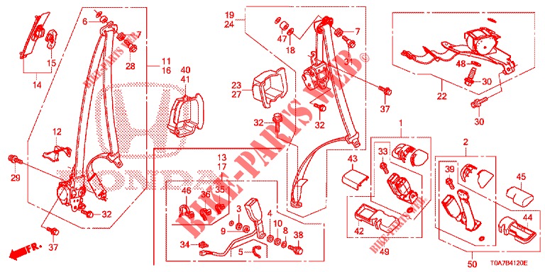 FRONT SEAT/SEATBELTS  for Honda CR-V DIESEL 2.2 DIESEL ELEGANCE L 5 Doors 6 speed manual 2013