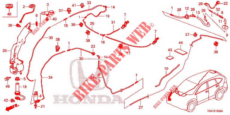 FRONT WINDSHIELD WASHER (3) for Honda CR-V DIESEL 2.2 DIESEL ELEGANCE L 5 Doors 6 speed manual 2013