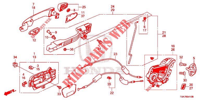 REAR DOOR LOCKS/OUTER HAN DLE  for Honda CR-V DIESEL 2.2 DIESEL ELEGANCE L 5 Doors 6 speed manual 2013
