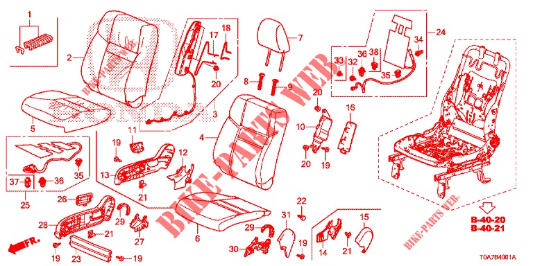 FRONT SEAT/SEATBELTS (D.) for Honda CR-V DIESEL 2.2 DIESEL ELEGANCE L 5 Doors 5 speed automatic 2013