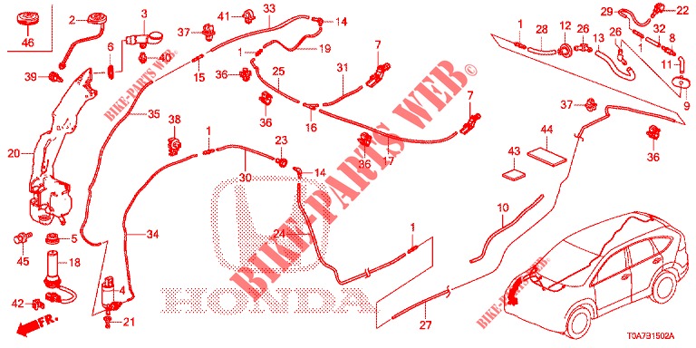 FRONT WINDSHIELD WASHER (3) for Honda CR-V DIESEL 2.2 DIESEL ELEGANCE L 5 Doors 5 speed automatic 2013