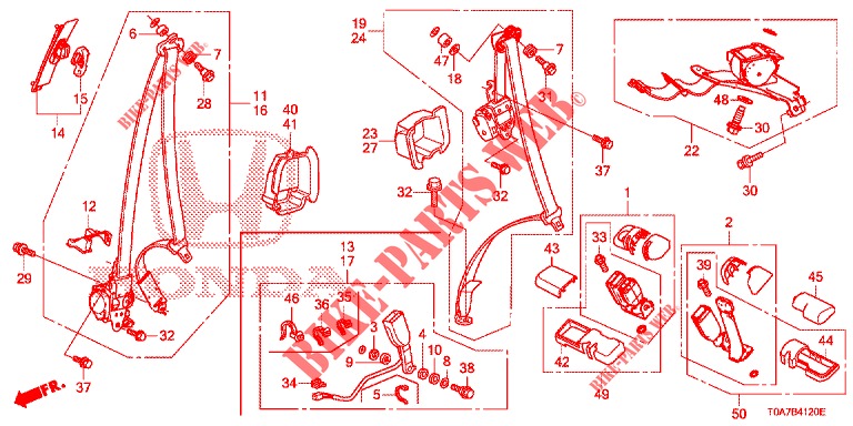 FRONT SEAT/SEATBELTS  for Honda CR-V DIESEL 2.2 ELEGANCE 5 Doors 6 speed manual 2013