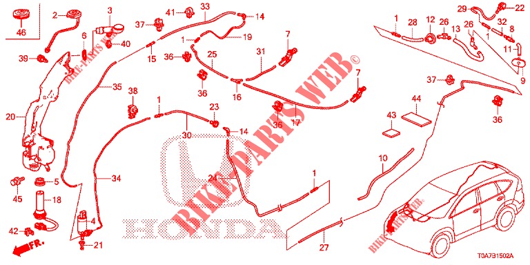 FRONT WINDSHIELD WASHER (3) for Honda CR-V DIESEL 2.2 ELEGANCE 5 Doors 6 speed manual 2013