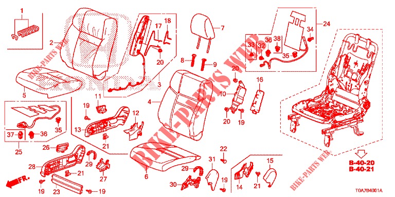 FRONT SEAT/SEATBELTS (D.) for Honda CR-V DIESEL 2.2 EXECUTIVE NAVI 5 Doors 6 speed manual 2013