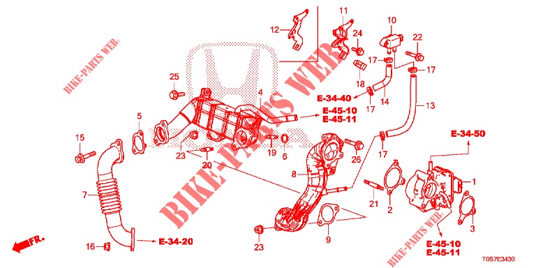 EGR VALVE (LP) (DIESEL) for Honda CR-V DIESEL 1.6 COMFORT 5 Doors 6 speed manual 2016