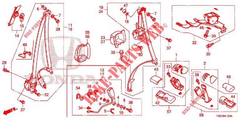FRONT SEAT/SEATBELTS  for Honda CR-V DIESEL 1.6 ELEGANCE 5 Doors 6 speed manual 2016