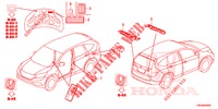 EMBLEMS/CAUTION LABELS  for Honda CR-V DIESEL 1.6 ELEGANCE 5 Doors 9 speed automatic 2016