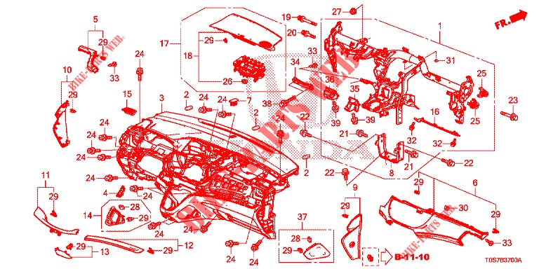 INSTRUMENT PANEL UPPER (LH) for Honda CR-V DIESEL 1.6 ELEGANCE 5 Doors 9 speed automatic 2016