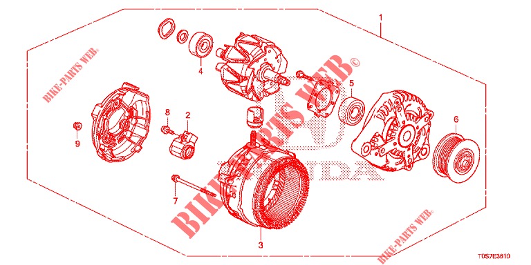 ALTERNATOR (DENSO) (DIESEL) for Honda CR-V DIESEL 1.6 EXECUTIVE NAVI 4WD 5 Doors 6 speed manual 2016