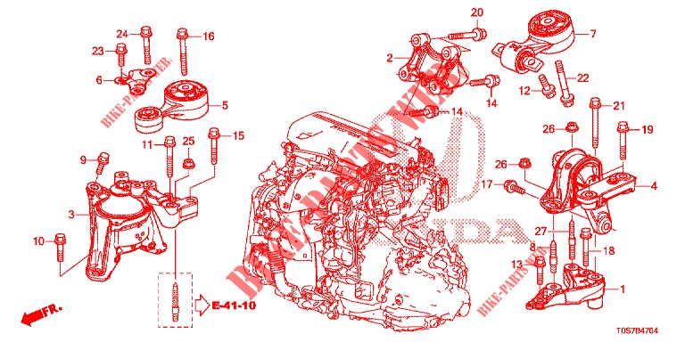 ENGINE MOUNTS (DIESEL) (2) (MT) for Honda CR-V DIESEL 1.6 EXECUTIVE NAVI 4WD 5 Doors 6 speed manual 2016