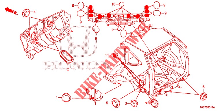 GROMMET (ARRIERE) for Honda CR-V DIESEL 1.6 EXECUTIVE NAVI 4WD 5 Doors 6 speed manual 2016