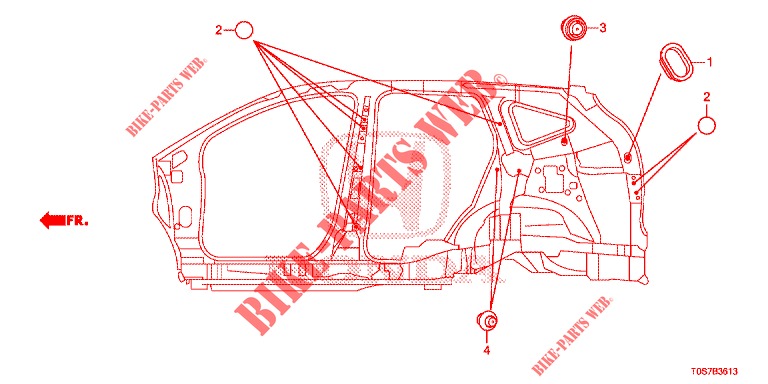 GROMMET (LATERAL) for Honda CR-V DIESEL 1.6 EXECUTIVE NAVI 4WD 5 Doors 6 speed manual 2016