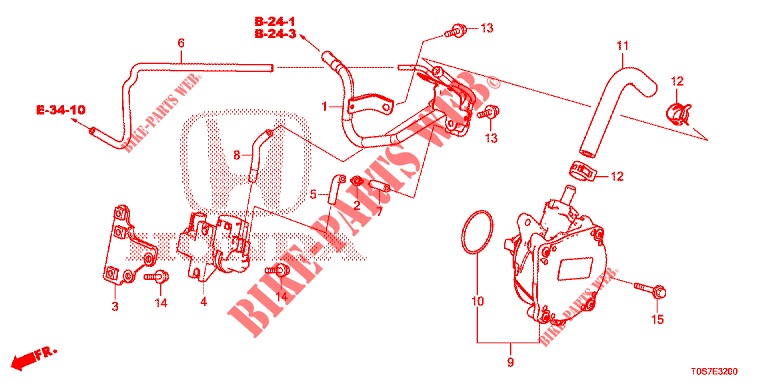 INSTALL PIPE/VACUUM PUMP (DIESEL) (1) for Honda CR-V DIESEL 1.6 EXECUTIVE NAVI 4WD 5 Doors 6 speed manual 2016