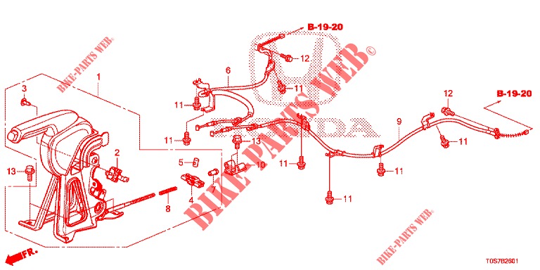 PARKING BRAKE (LH) (2) for Honda CR-V DIESEL 1.6 EXECUTIVE NAVI 4WD 5 Doors 6 speed manual 2016