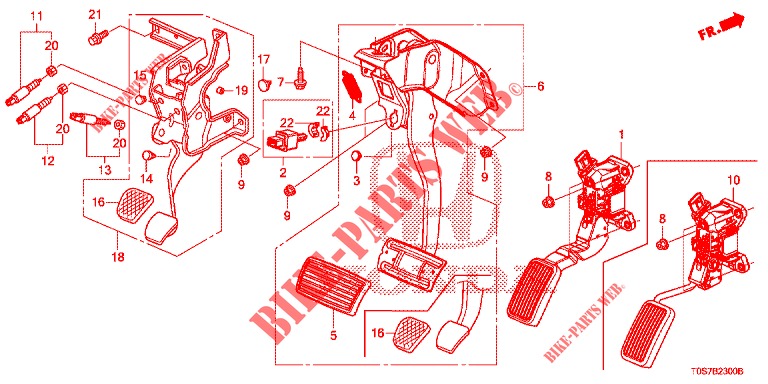 PEDAL (LH) for Honda CR-V DIESEL 1.6 EXECUTIVE NAVI 4WD 5 Doors 6 speed manual 2016