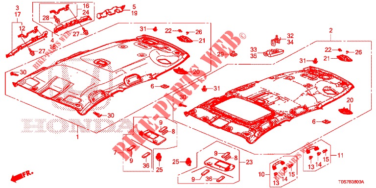 ROOF LINING (1) for Honda CR-V DIESEL 1.6 EXECUTIVE NAVI 4WD 5 Doors 6 speed manual 2016