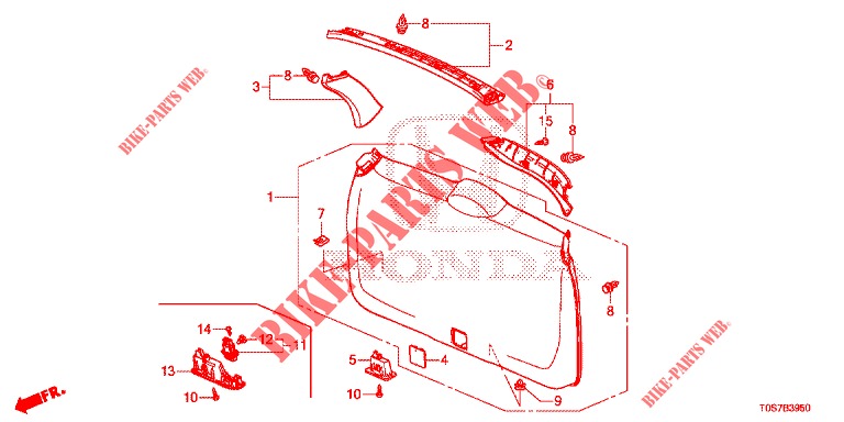 TAILGATE LINING/ REAR PANEL LINING (2D)  for Honda CR-V DIESEL 1.6 EXECUTIVE NAVI 4WD 5 Doors 6 speed manual 2016