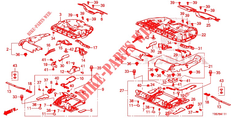 REAR SEAT COMPONENTS (2) for Honda CR-V DIESEL 1.6 EXCLUSIVE NAVI 4WD 5 Doors 9 speed automatic 2016