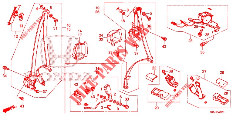 FRONT SEAT/SEATBELTS  for Honda CR-V DIESEL 1.6 COMFORT 5 Doors 6 speed manual 2017