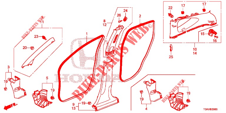 PILLAR GARNISH  for Honda CR-V DIESEL 1.6 COMFORT 5 Doors 6 speed manual 2017