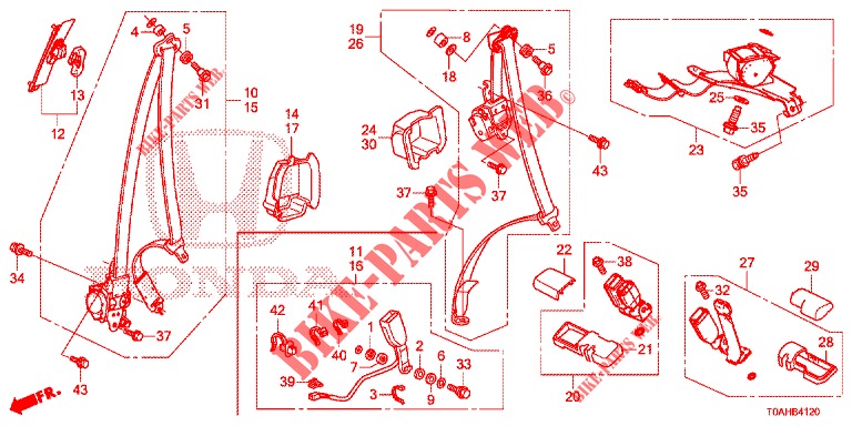 FRONT SEAT/SEATBELTS  for Honda CR-V DIESEL 1.6 EXECUTIVE NAVI 5 Doors 6 speed manual 2017