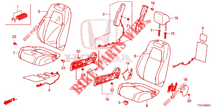 FRONT SEAT/SEATBELTS (D.) for Honda CR-V HYBRID 2.0 BASE 5 Doors Electronic CVT 2019
