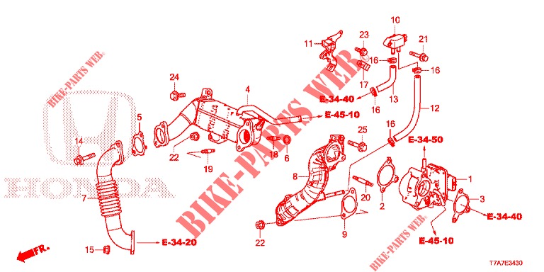 VALVE RECIRCULATION EXHAUST GAS. LOW PRESSURE LOOP (DIESEL) for Honda HR-V DIESEL 1.6 EXCLUSIVE 5 Doors 6 speed manual 2016