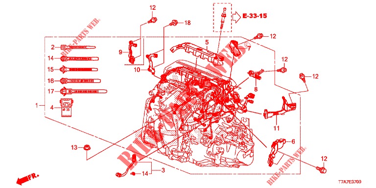 ENGINE WIRE HARNESS (DIESEL) for Honda HR-V DIESEL 1.6 EXECUTIVE 5 Doors 6 speed manual 2018