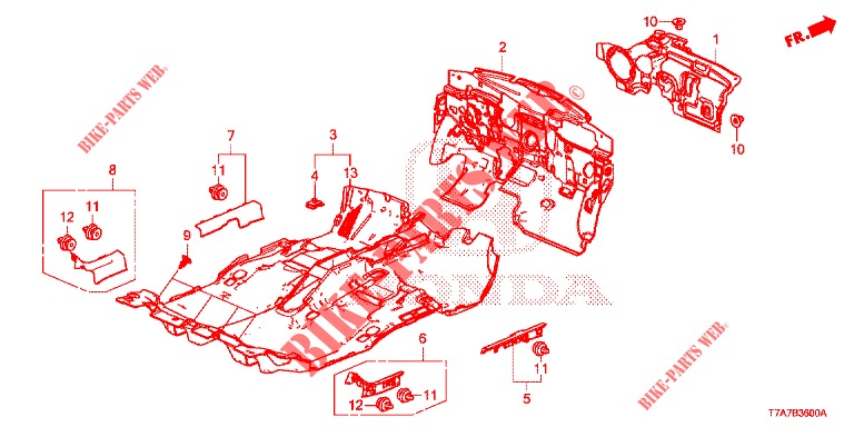 FLOOR MAT/INSULATOR (LH) for Honda HR-V DIESEL 1.6 EXECUTIVE 5 Doors 6 speed manual 2018