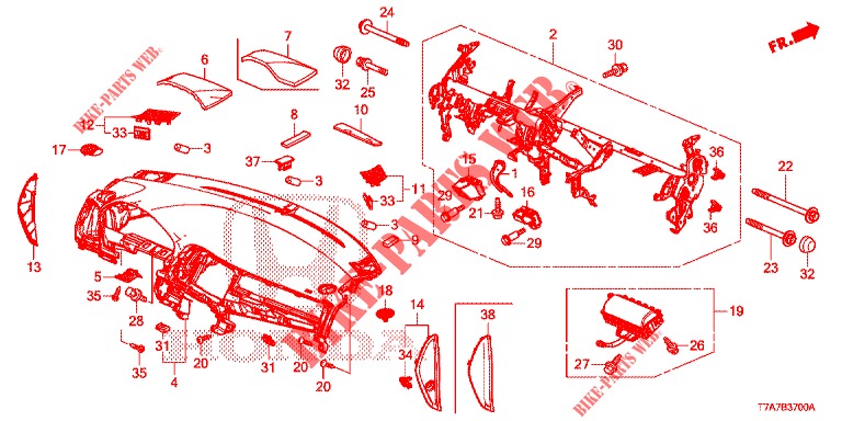 INSTRUMENT PANEL UPPER (LH) for Honda HR-V DIESEL 1.6 EXECUTIVE 5 Doors 6 speed manual 2018