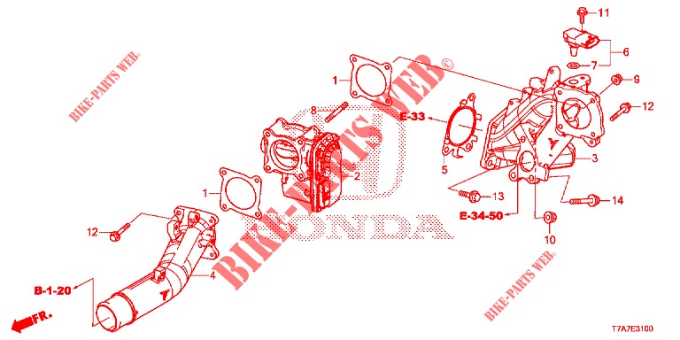 INTAKE FLAP VALVE (DIESEL) for Honda HR-V DIESEL 1.6 EXECUTIVE 5 Doors 6 speed manual 2018