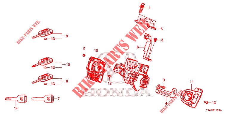 KEY CYLINDER COMPONENTS  for Honda HR-V DIESEL 1.6 EXECUTIVE 5 Doors 6 speed manual 2018