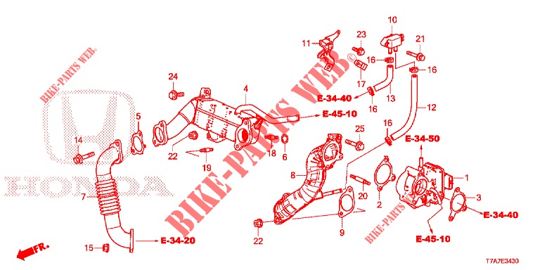 VALVE RECIRCULATION EXHAUST GAS. LOW PRESSURE LOOP (DIESEL) for Honda HR-V DIESEL 1.6 EXECUTIVE 5 Doors 6 speed manual 2018