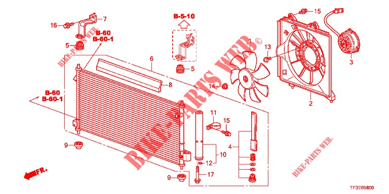 AIR CONDITIONER (CONDENSATEUR) for Honda JAZZ 1.4 LUXURY 5 Doors 5 speed manual 2012