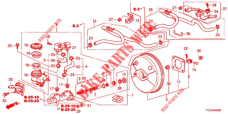 BRAKE MASTER CYLINDER/MAS TER POWER (LH) for Honda JAZZ 1.4 LUXURY 5 Doors 5 speed manual 2012