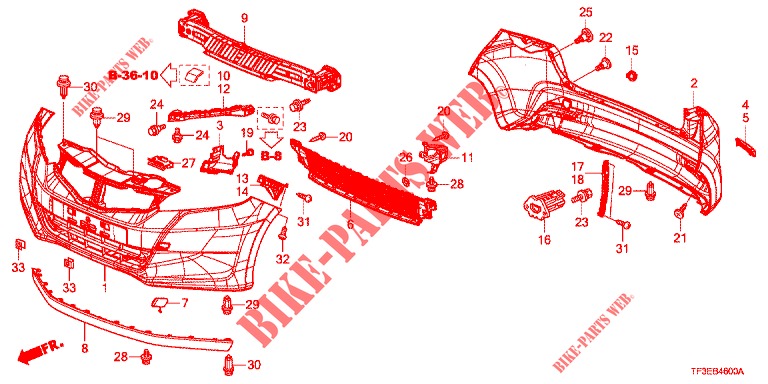BUMPERS (1)  for Honda JAZZ 1.4 LUXURY 5 Doors 5 speed manual 2012