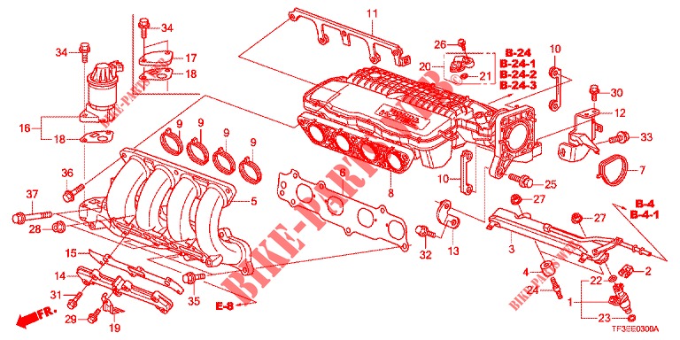 CARBURETOR INSULATOR/ INTAKE MANIFOLD  for Honda JAZZ 1.4 LUXURY 5 Doors 5 speed manual 2012