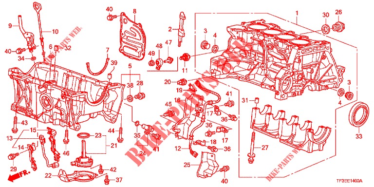 CYLINDER BLOCK/OIL PAN (1.2L/1.3L/1.4L) for Honda JAZZ 1.4 LUXURY 5 Doors 5 speed manual 2012