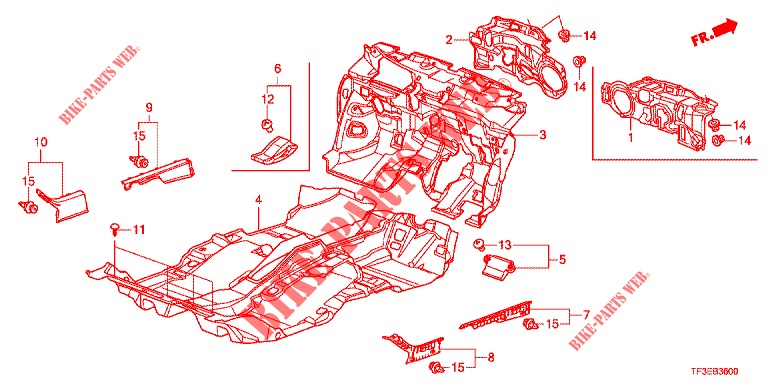 FLOOR MAT/INSULATOR  for Honda JAZZ 1.4 LUXURY 5 Doors 5 speed manual 2012