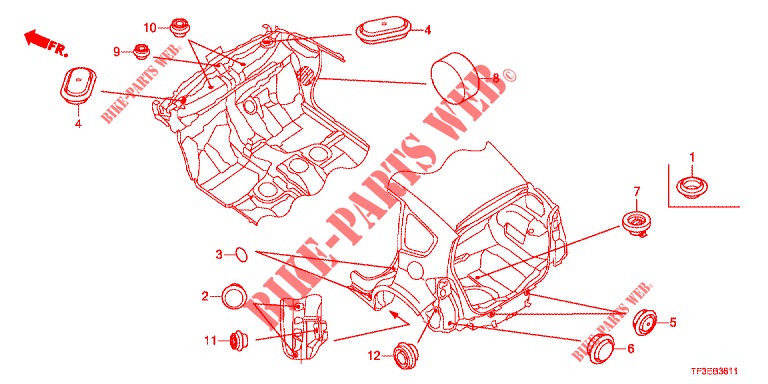 GROMMET (ARRIERE) for Honda JAZZ 1.4 LUXURY 5 Doors 5 speed manual 2012