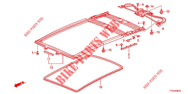 HEADLINER TRIM/SUN SHADE/ SLIDING GLASS  for Honda JAZZ 1.4 LUXURY 5 Doors 5 speed manual 2012