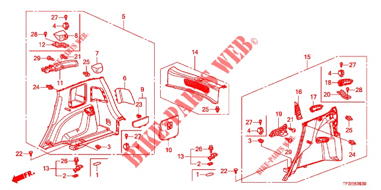 REAR SIDE LINING (2D)  for Honda JAZZ 1.4 LUXURY 5 Doors 5 speed manual 2012