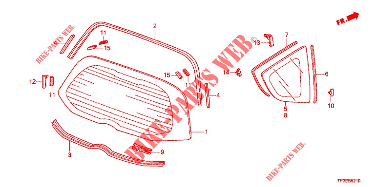 REAR WINDSHIELD/QUARTER G LASS  for Honda JAZZ 1.4 LUXURY 5 Doors 5 speed manual 2012
