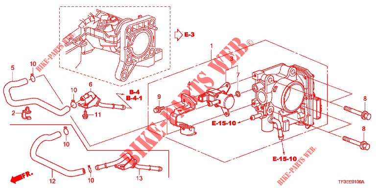 THROTTLE BODY ('84,'85)  for Honda JAZZ 1.4 LUXURY 5 Doors 5 speed manual 2012