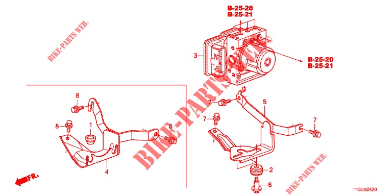 VSA MODULATOR (RH)('00 )  for Honda JAZZ 1.4 LUXURY 5 Doors 5 speed manual 2012