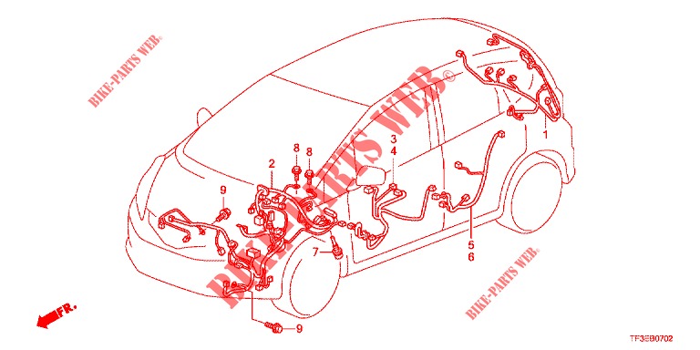 WIRE HARNESS (2) (LH) for Honda JAZZ 1.4 LUXURY 5 Doors 5 speed manual 2012