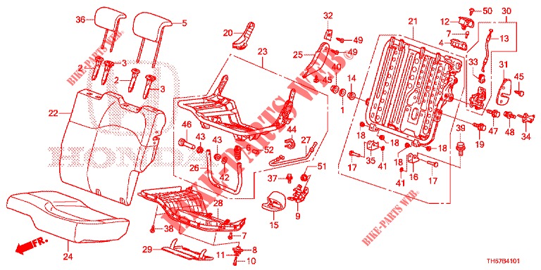 REAR SEAT/SEATBELT (G.) (1) for Honda JAZZ 1.4 ESH 5 Doors 5 speed manual 2012