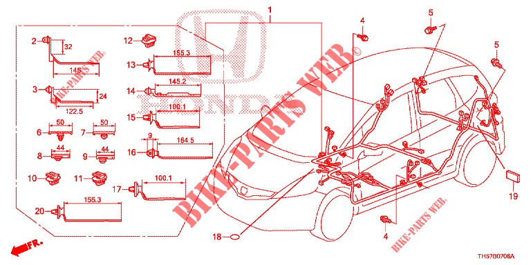 WIRE HARNESS (LH) (4) for Honda JAZZ 1.4 ESH 5 Doors 5 speed manual 2012