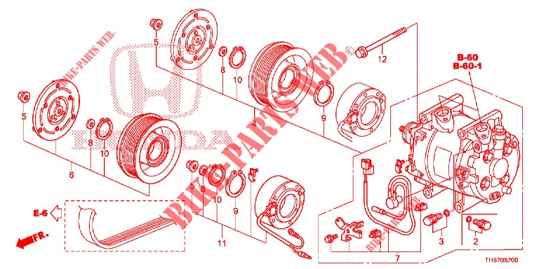 AIR CONDITIONER (COMPRESSEUR) for Honda JAZZ 1.4 LS 5 Doors 5 speed manual 2012