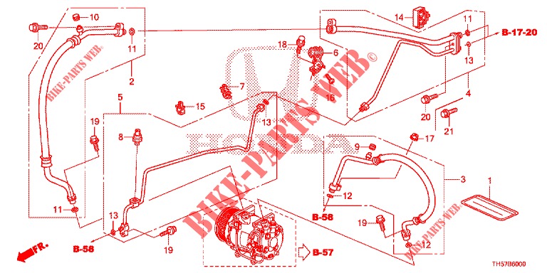 AIR CONDITIONER (FLEXIBLES/TUYAUX) (LH) for Honda JAZZ 1.4 LS 5 Doors 5 speed manual 2012